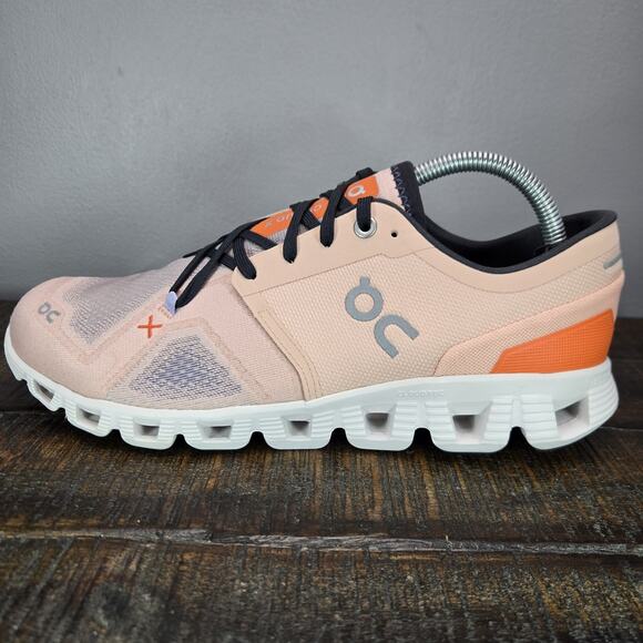 NEW ON Cloud X Womens Size 11 Comfy Running Shoes Sneakers Gym Orange White - Picture 7 of 11